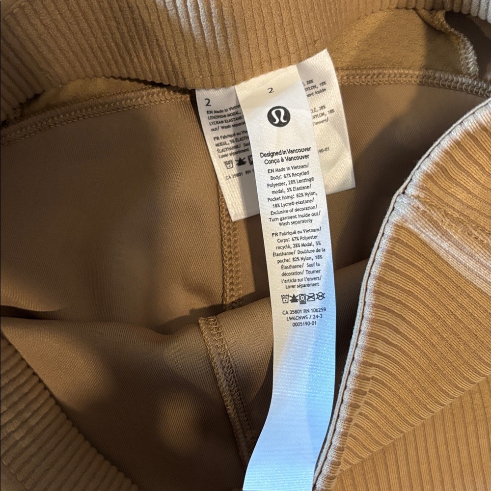 lululemon athletica Ribbed Cropped Pants in Beige - Picture 3 of 12